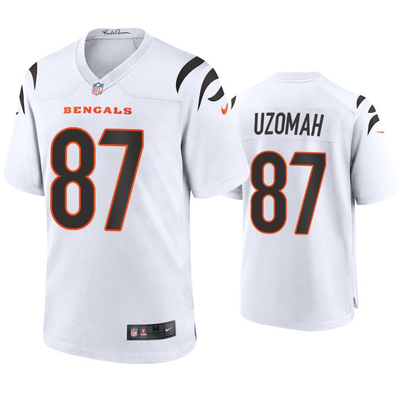 Men Cincinnati Bengals 87 C.J. Uzomah Nike White Game NFL Jersey